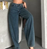 Baggy kar yıkama yeşil tint jeans pantolon d2007 - 5