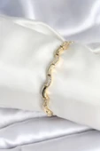 Litae Trend BFS Pirinç Gold Renk Dalgalı Model Kadın Bileklik - 1