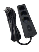 Seldur Üçlü Anahtarlı Topraklı Grup Priz Siyah 5 mt ÇK thumbnail 1