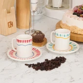 Kitchen Bon Appetit Amour 4 Parça Kahve Fincan Takımı - Renkli thumbnail 1