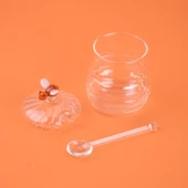 Kitchen Borosilikat Cam Bal Kavanozu ve Kaşık - Şeffaf - 260 ml thumbnail 3