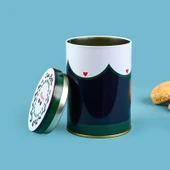 Amore Yuvarlak Tekli Metal Kutu - Renkli - 900 ml - 2