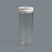 Vakumlu Cam Kavanoz - Şeffaf / Beyaz - 800 ml - 1