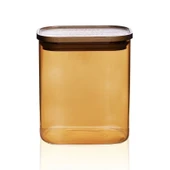 Mia Akasya Dikdörtgen Cam Kavanoz - Amber - 900 ml - 1