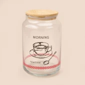 Toskana Jar 3'lü Kavanoz Seti - Açık Kahverengi / Şeffaf thumbnail 3