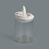 Vakumlu Cam Kavanoz - Şeffaf / Beyaz - 400 ml thumbnail 3