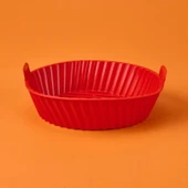 Silikon Yuvarlak Airfryer Kalıbı - Kırmızı thumbnail 3