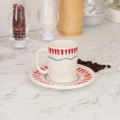 Kitchen Bon Appetit Amour 4 Parça Kahve Fincan Takımı - Renkli thumbnail 3