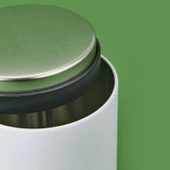 Metal 3'lü Saklama Kabı - Beyaz / Siyah - 3