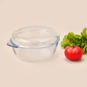 Twin Isıya Dayanıklı Yuvarlak Kapaksız Cam Tencere - Şeffaf thumbnail 1