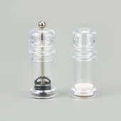 2'li Tuz Karabiber Değirmeni - Şeffaf - 11 cm thumbnail 1