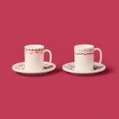 Kitchen Bonjour Magique Kahve 4 Parça Kahve Fincan Takımı - Renkli thumbnail 1