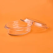 Ripple Kapaklı Tencere - Şeffaf - 34x21 cm thumbnail 3