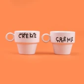 Kitchen Creme 2'li Espresso Fincanı - Krem / Siyah - 105 ml thumbnail 1