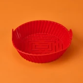 Silikon Yuvarlak Airfryer Kalıbı - Kırmızı thumbnail 1