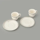 Kitchen Luna 2'li Espresso Fincanı - Krem / Siyah thumbnail 2