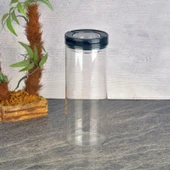 Vakumlu Cam Kavanoz - Şeffaf / Siyah - 800 ml - 1