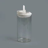 Vakumlu Cam Kavanoz - Şeffaf / Beyaz - 600 ml thumbnail 3