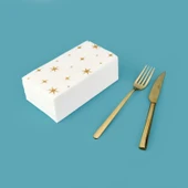 Kitchen 25'li Yıldız Desen Peçete - Beyaz - 16x8 cm thumbnail 3