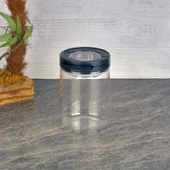 Vakumlu Cam Kavanoz - Şeffaf / Siyah - 400 ml - 1