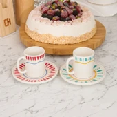 Kitchen Bon Appetit Amour 4 Parça Kahve Fincan Takımı - Renkli thumbnail 2