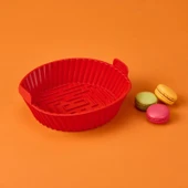 Silikon Yuvarlak Airfryer Kalıbı - Kırmızı thumbnail 2