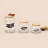 Siena Jar 3'lü Kavanoz Seti - Açık Kahverengi / Şeffaf thumbnail 2