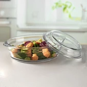 Ripple Kapaklı Tencere - Şeffaf - 34x21 cm thumbnail 1