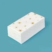 Kitchen 25'li Yıldız Desen Peçete - Beyaz - 16x8 cm thumbnail 1