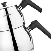 Copper Çaydanlık Seti - Gri / Siyah - 2 lt + 1 lt thumbnail 3