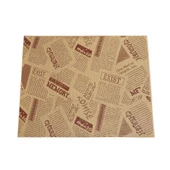 50'li Vintage Gazete Desenli Sunum Kağıdı - Kahverengi - 28x38 cm thumbnail 2