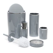 Lenox 5'li Banyo Aksesuar Set - Gri thumbnail 3