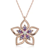 ​Gümüş Rose Çiçek Kadın Kolye thumbnail 1