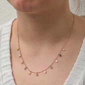 Gümüş Renkli Oval Taşlı Şans Kadın Kolye thumbnail 4