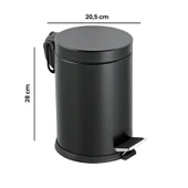 Bath Pedallı Çöp Kovası - Siyah - 5 lt thumbnail 2