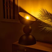 Lighting Büyük Boy 3 Katlı Metal Masaüstü Abajur - Siyah thumbnail 2