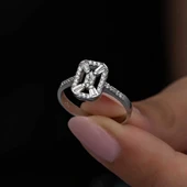 Gümüş Baget Taşlı Kadın Yüzük thumbnail 2