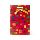 Fiyonklu Hediye Çantası - Kırmızı - 25x38 cm thumbnail 1