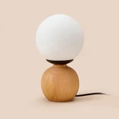 Lighting Opal Cam Top Abajur - Natürel / Beyaz - 26x15x15 cm thumbnail 2