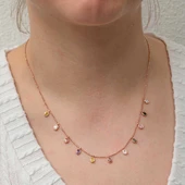 Gümüş Renkli Oval Taşlı Şans Kadın Kolye thumbnail 3