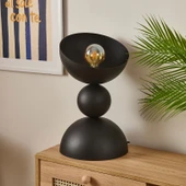 Lighting Büyük Boy 3 Katlı Metal Masaüstü Abajur - Siyah thumbnail 1