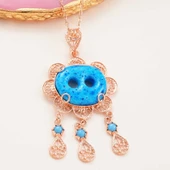 Gümüş Rose Süryani Gözü Kadın Kolye thumbnail 1