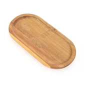 Akasya Oval Servis Sunum Tabağı - Kahverengi - 18,8x9,6x1,6 cm thumbnail 3