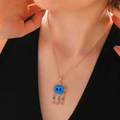 Gümüş Rose Süryani Gözü Kadın Kolye thumbnail 2