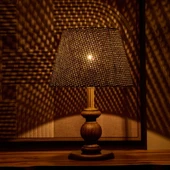 Lighting Fiona Ahşap Abajur - Ceviz Ayak / Kahverengi Başlık - 40 cm thumbnail 2