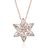 Gümüş Rose Beyaz Lotus Çiçeği Kolye thumbnail 1