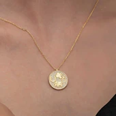 Gümüş Gold Fil Motifli Şans Kadın Kolye thumbnail 3