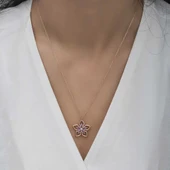 ​Gümüş Rose Çiçek Kadın Kolye thumbnail 2