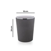 Nely Krom Kaplama Banyo Çöp Kovası - Gri - 6 lt thumbnail 2