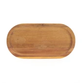 Akasya Oval Servis Sunum Tabağı - Kahverengi - 18,8x9,6x1,6 cm thumbnail 2